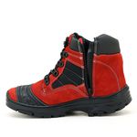 Bota Adventure estilo Trekking Couro Nobuck Legítimo Vermelho