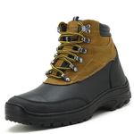 Coturno Adventure Trekking Couro Floater Preto e Castor