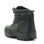 Coturno Adventure Trekking Couro Floater Preto e Verde Militar