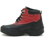 Coturno Adventure Trekking Couro Floater Preto e Vermelho