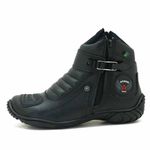 Bota Motociclista Cano Curto Couro Legítimo Preto