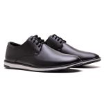 Sapato Derby Masculino Casual Esporte Fino Preto