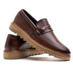 Sapato Mocassim Loafer Masculino Tratorado Capuccino