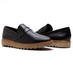 Sapato Mocassim Loafer Masculino Tratorado Preto