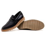 Sapato Mocassim Loafer Masculino Tratorado Preto