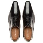 Sapato Social Masculino Oxford Clássico Amarrar Solado Couro Preto