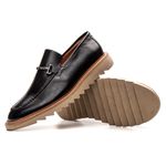 Sapato Masculino Casual Loafer Premium Tratorado Preto