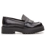 Sapato Mocassim Feminino Tratorado Couro Floater Preto