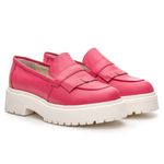 Sapato Mocassim Feminino Tratorado Couro Floater Rosa