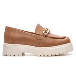 Sapato Mocassim Feminino Tratorado Couro Floater Caramelo