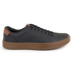 Sapatênis Masculino Casual Sintético Preto Sola Marrom