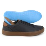 Sapatênis Masculino Casual Sintético Preto Sola Marrom