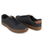 Sapatênis Masculino Casual Sintético Preto Sola Marrom