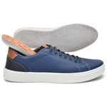 Sapatênis Casual Masculino Calce Fácil Em Sintético Azul Marinho