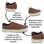 Sapatênis Masculino Slip on Sintético Caramelo