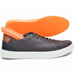 Sapatênis Masculino Slip on Sintético Marrom