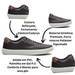 Sapatênis Masculino Slip on Sintético Marrom