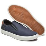 Tênis Slip On Masculino Casual Em Lona Marinho