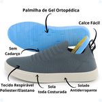 Tênis Masculino Knit Cinza Escuro