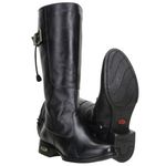 Bota Feminina Montaria Couro Legitimo Cano Longo Preto