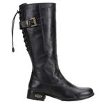 Bota Feminina Montaria Couro Legitimo Cano Longo Preto