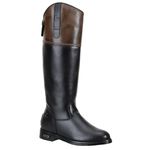 Bota Montaria Couro Legítimo Preto e Pinhão