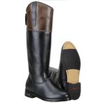 Bota Montaria Couro Legítimo Preto e Pinhão