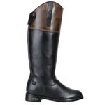 Bota Montaria Couro Legítimo Preto e Pinhão
