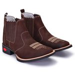 Bota Texana Masculina Couro Legítimo Café