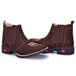 Bota Texana Masculina Couro Legítimo Café