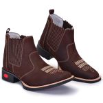 Bota Texana Masculina Couro Legítimo Café