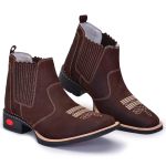Bota Texana Masculina Couro Legítimo Café