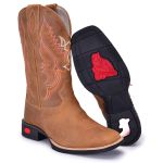 Bota Texana Masculina Couro Legítimo Whisky
