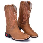 Bota Texana Masculina Couro Legítimo Whisky