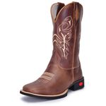 Bota Texana Masculina Couro Legítimo Café