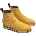 Botina Masculina Solado Borracha Couro Nobuck Castor