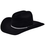 Chapéu Feminino Estilo Americano Couro Legítimo Preto