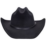 Chapéu Masculino Estilo Americano Couro Legítimo Preto