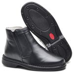 Bota Social Masculina Conforto Zíper Couro Mestiço Preto