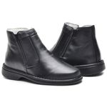 Bota Social Masculina Conforto Zíper Couro Mestiço Preto