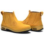 Botina Masculina Couro Nobuck Sola Borracha Castor