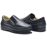 Sapato Masculino Conforto Couro Floater Preto