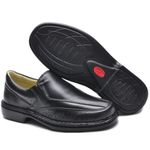 Sapato Masculino Conforto Couro Legítimo Mestiço Preto