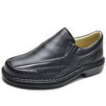 Sapato Masculino Conforto Couro Mestiço Preto
