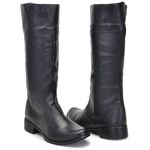 Bota Feminina Montaria Couro Legítimo Zíper Preto