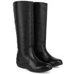 Bota Feminina Montaria Couro Legítimo Zíper Preto