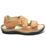 Sandália Masculina Conforto Couro Legítimo Bege