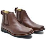 Botina Chelsea Masculina Couro Legítimo Chocolate