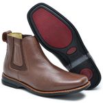 Botina Chelsea Masculina Couro Legítimo Chocolate