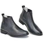 Botina Social Masculina Couro Legítimo Preto